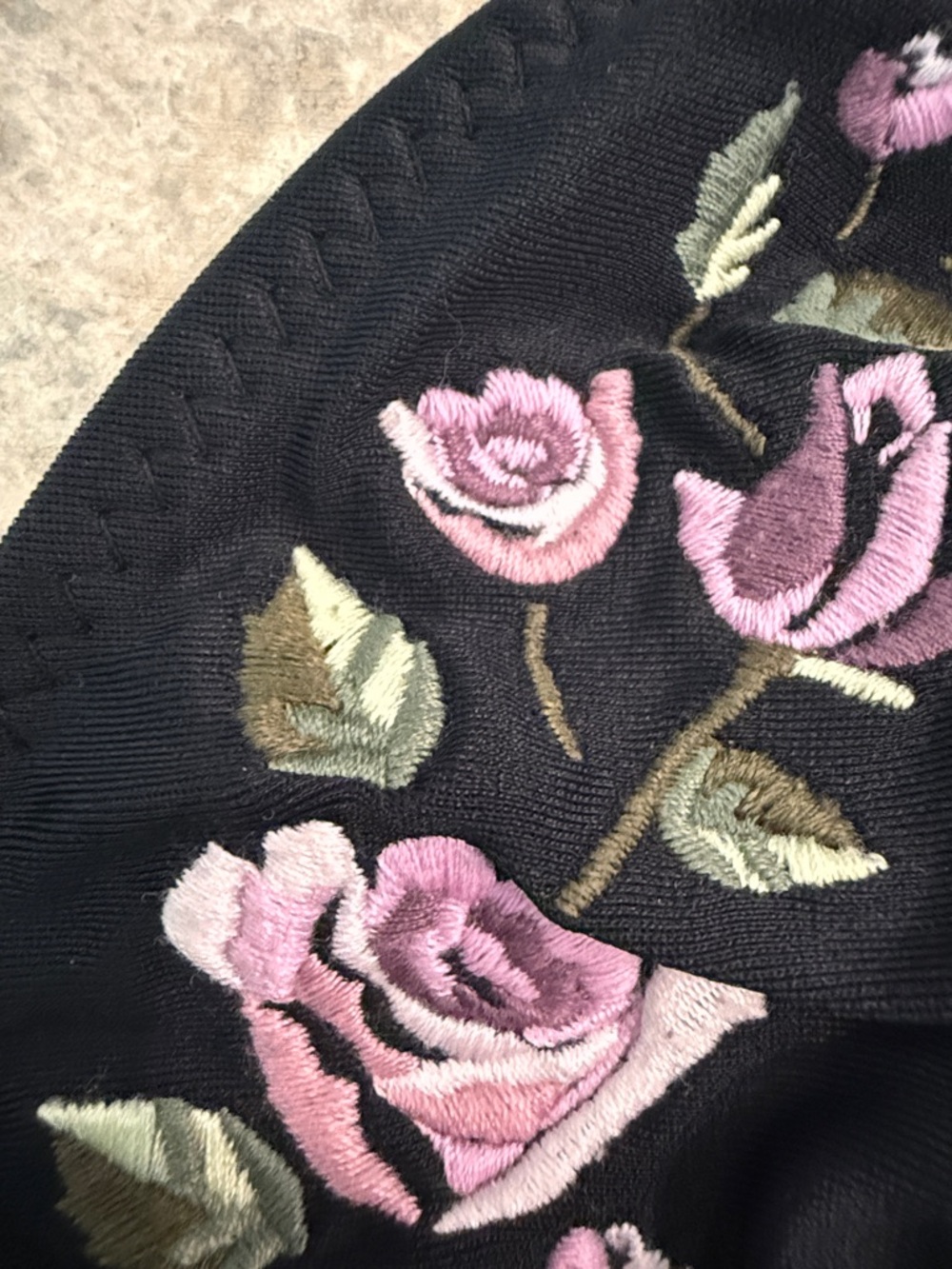 Mossimo Black Floral Embroidered Triangle Bikini Top - Picture 4 of 8